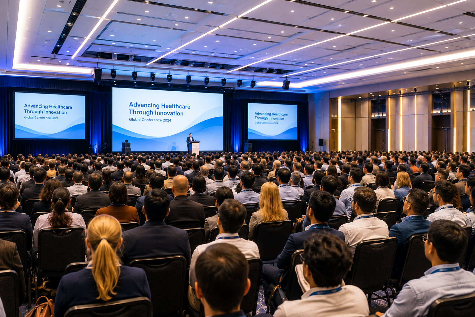 Plenary session in a full conference hall