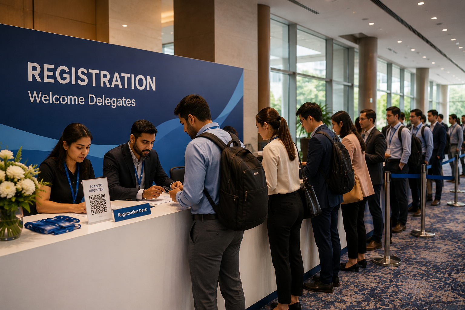 Delegates at registration